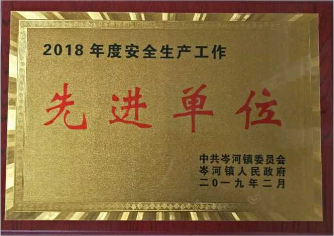 2018年度安全生产先进单位